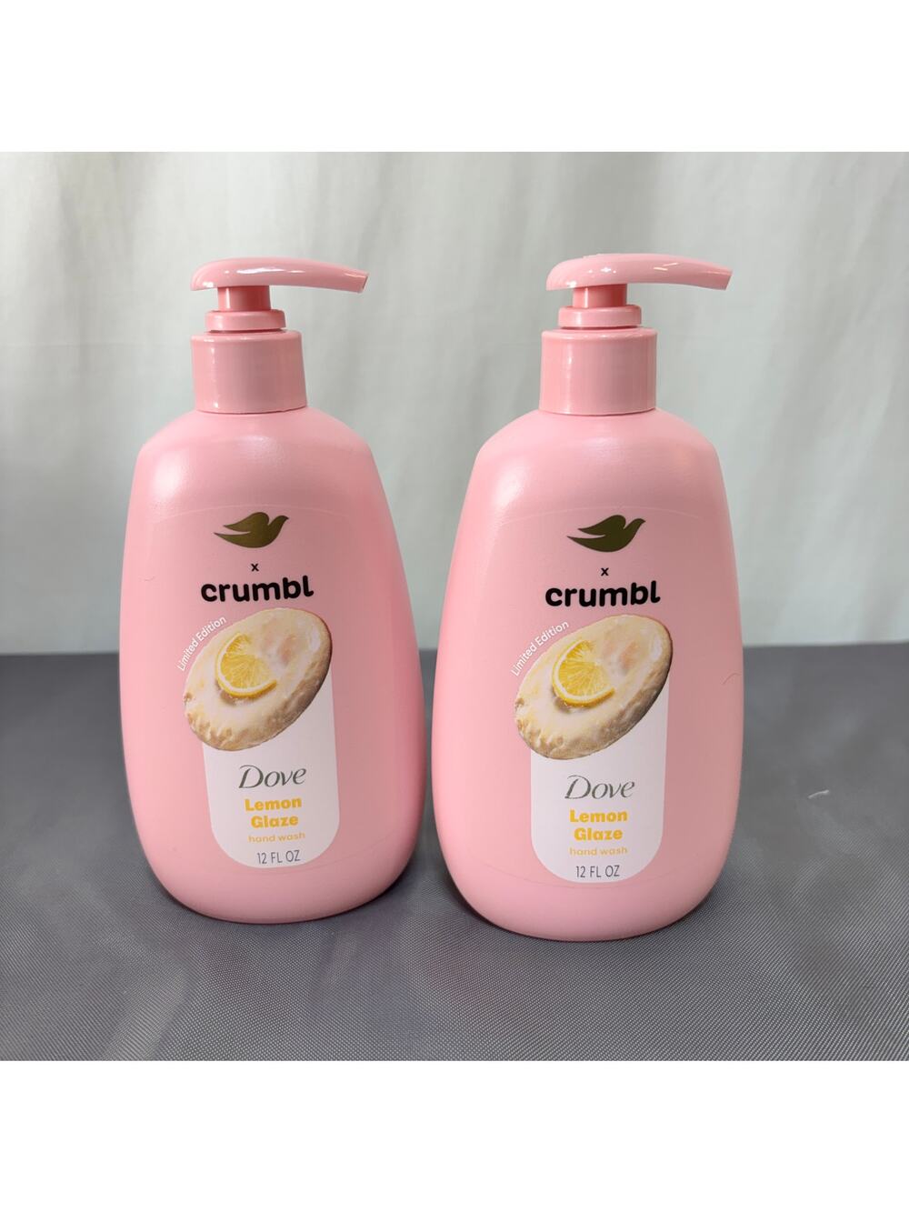 Dove x Crumbl Lemon Glaze Cookie Hand Wash 12 Oz Limited Edition Lot of 2 New